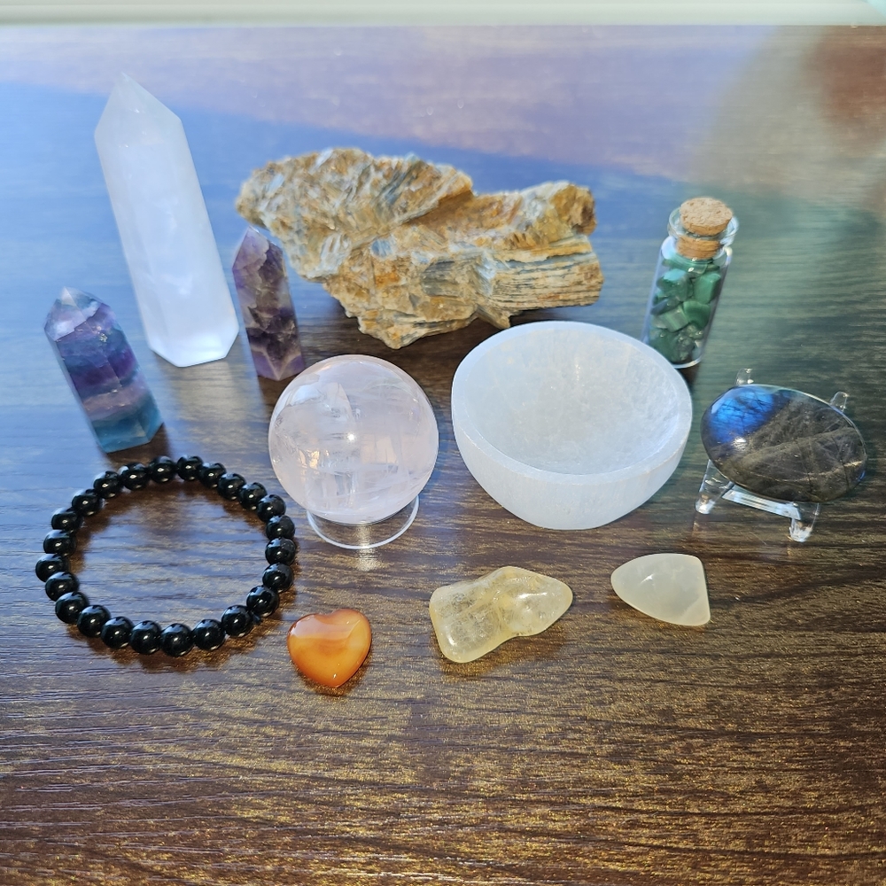 "High Vibration" 12 Pc Crystal Collection Intention Stones Set